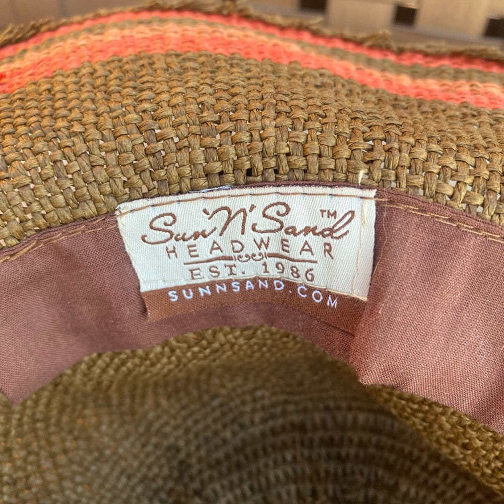 Sun n Sand Hat Brimmed Sun Brown and Orange - Picture 7 of 7